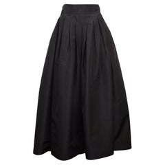 1990s Chanel Black Silk Taffeta Ball Skirt