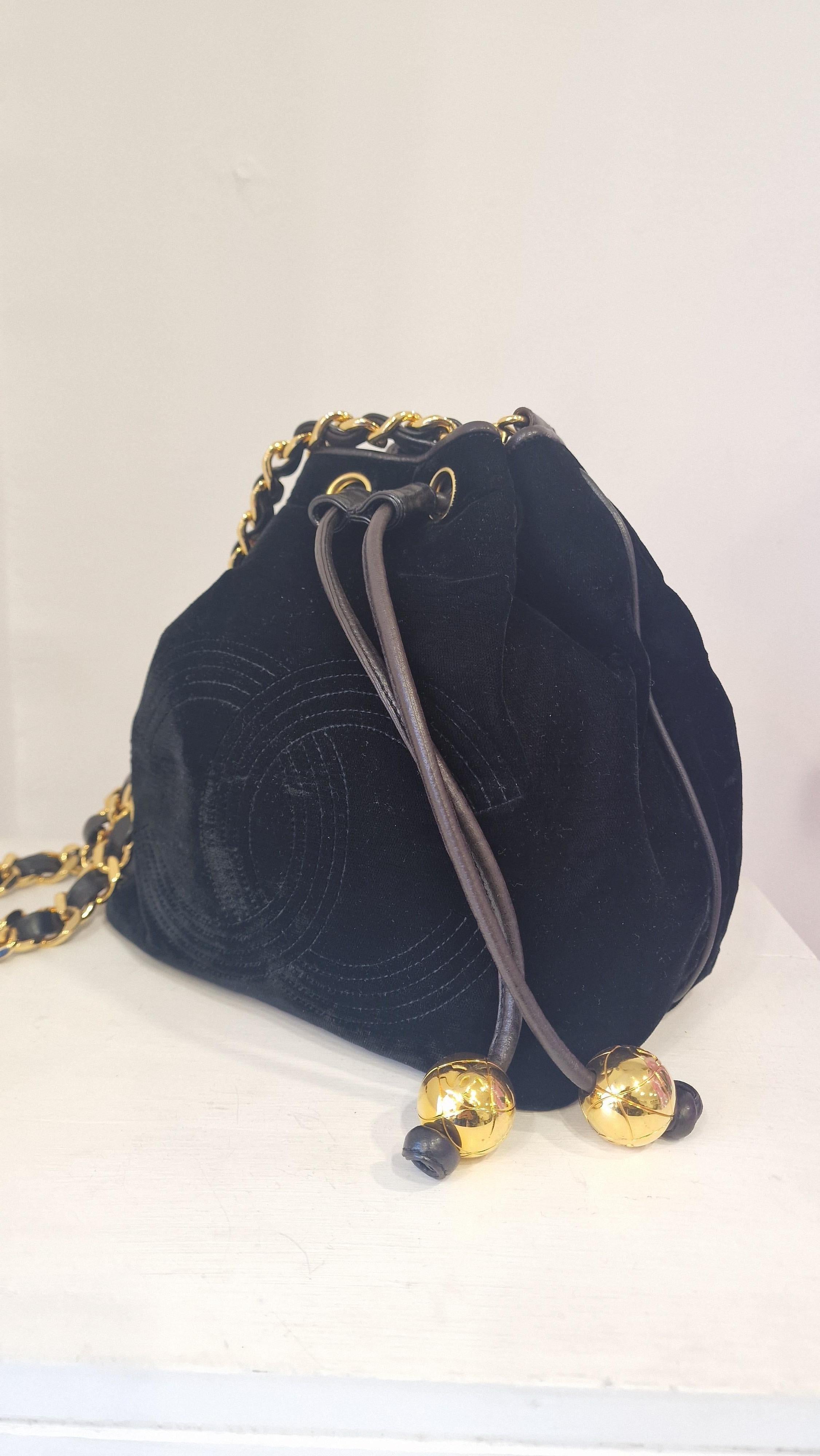 1990s Chanel black suede gold hardware satchel bag at 1stDibs