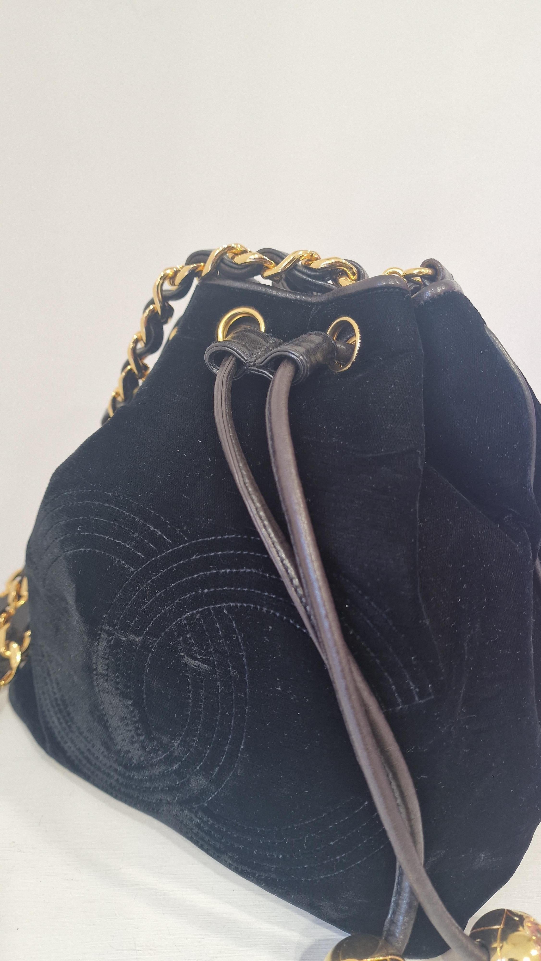1990s Chanel black suede gold hardware satchel bag at 1stDibs