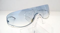 1990s Chanel Blue Rimless Shield Sunglasses