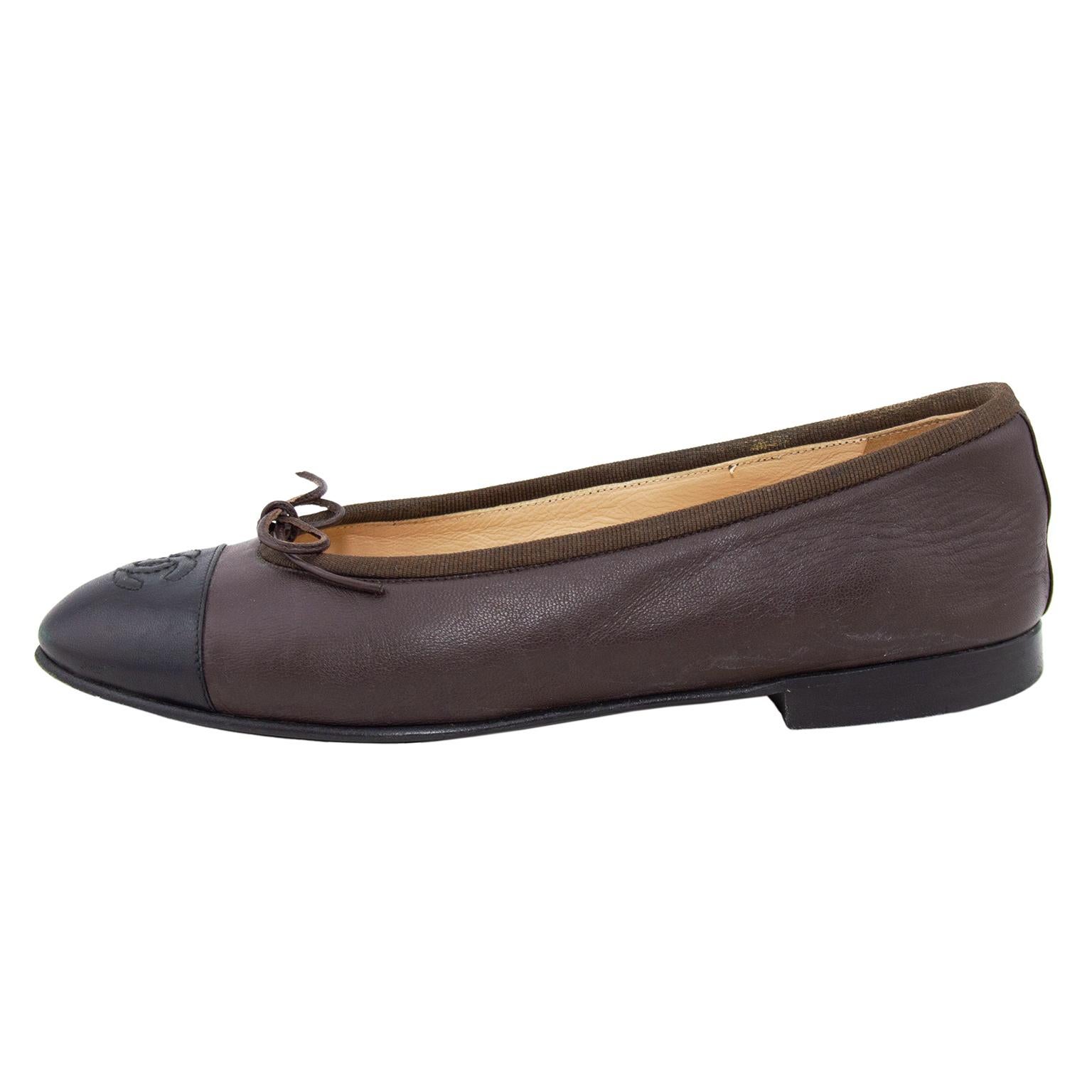 chanel brown flats
