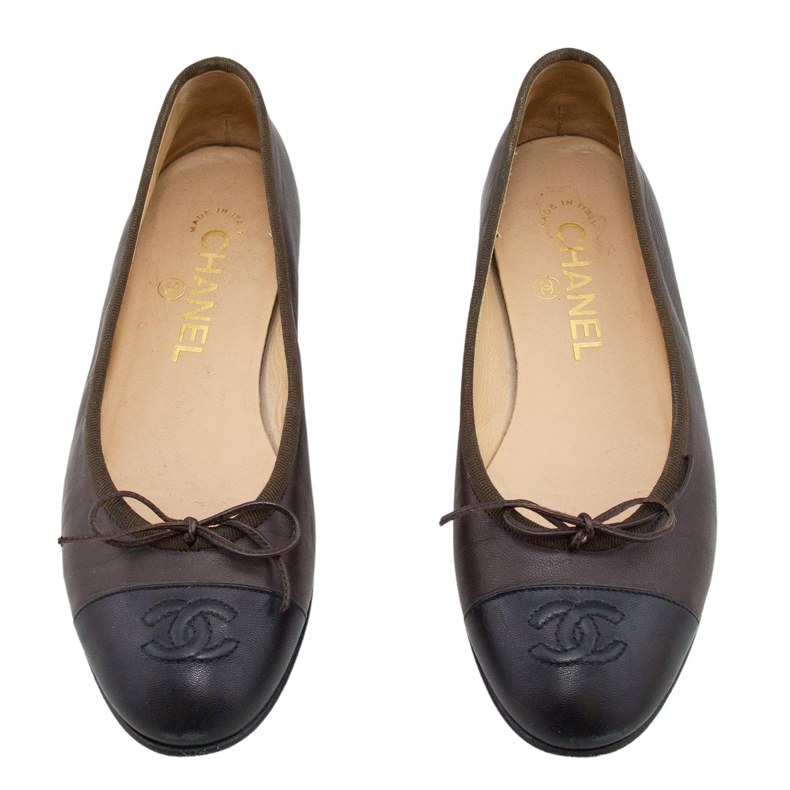 brown and black flats