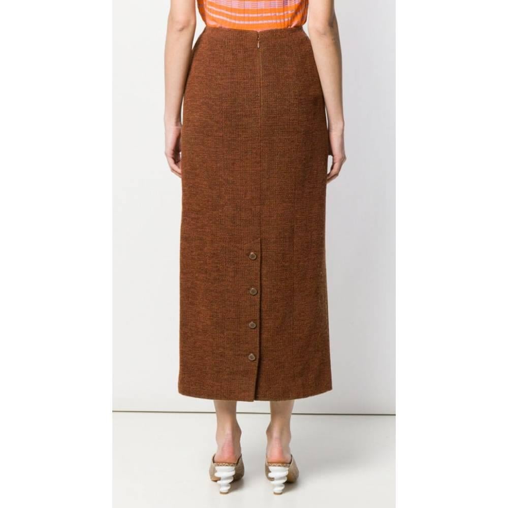 1990s Chanel Brown Midi Skirt In Good Condition In Lugo (RA), IT