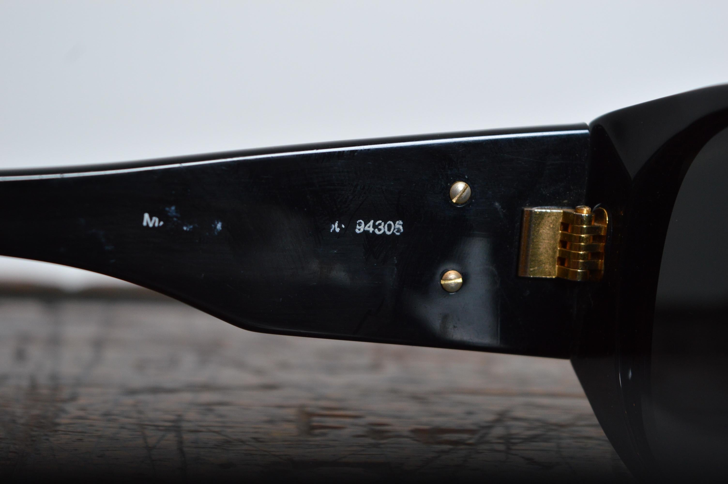 1990’s Chanel by Karl Lagerfeld Black & Gold CC Rounded Shades - Sunglasses For Sale 12