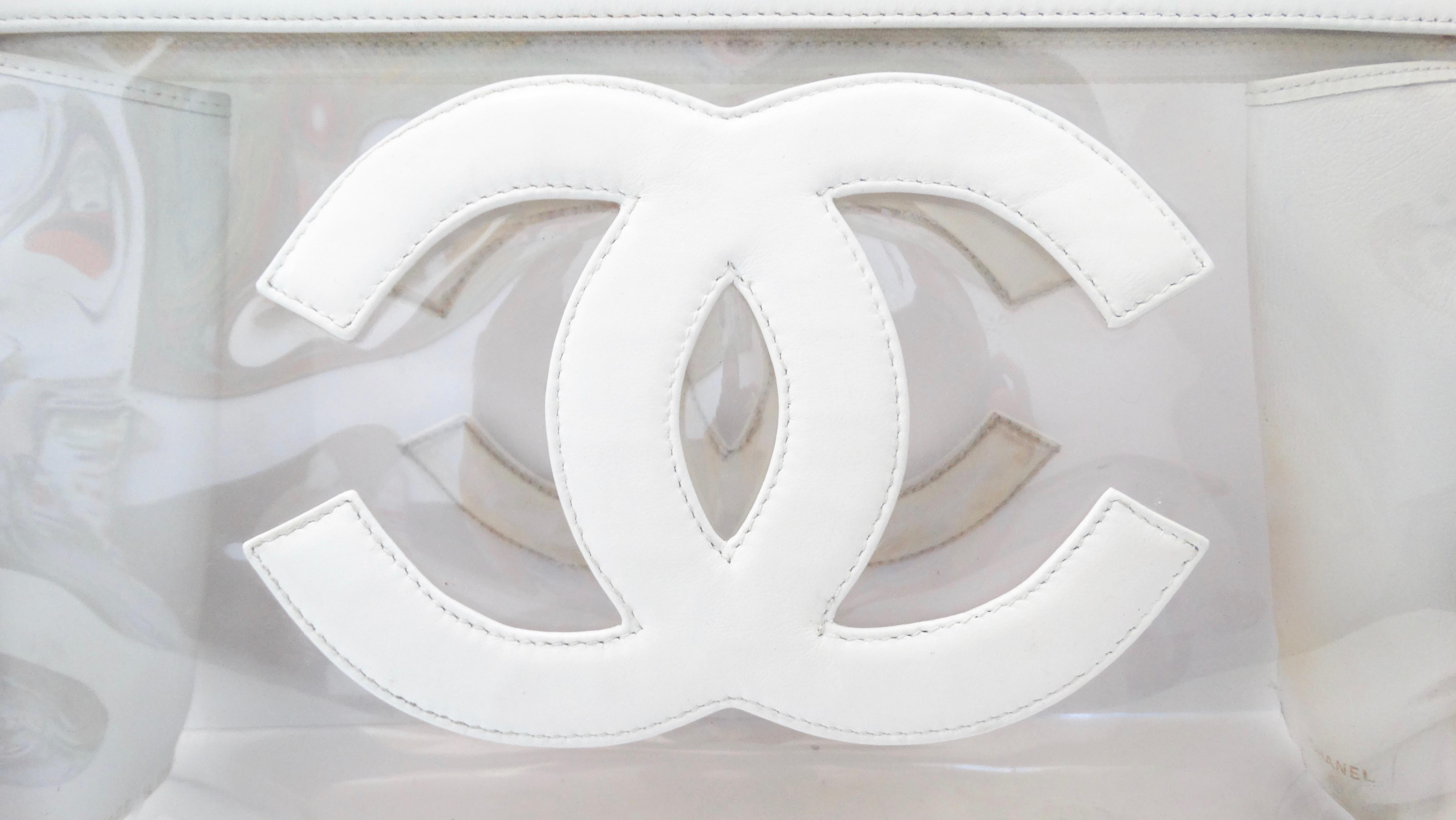 Women's or Men's 1990s Chanel 'CC' Clear PVC Clutch