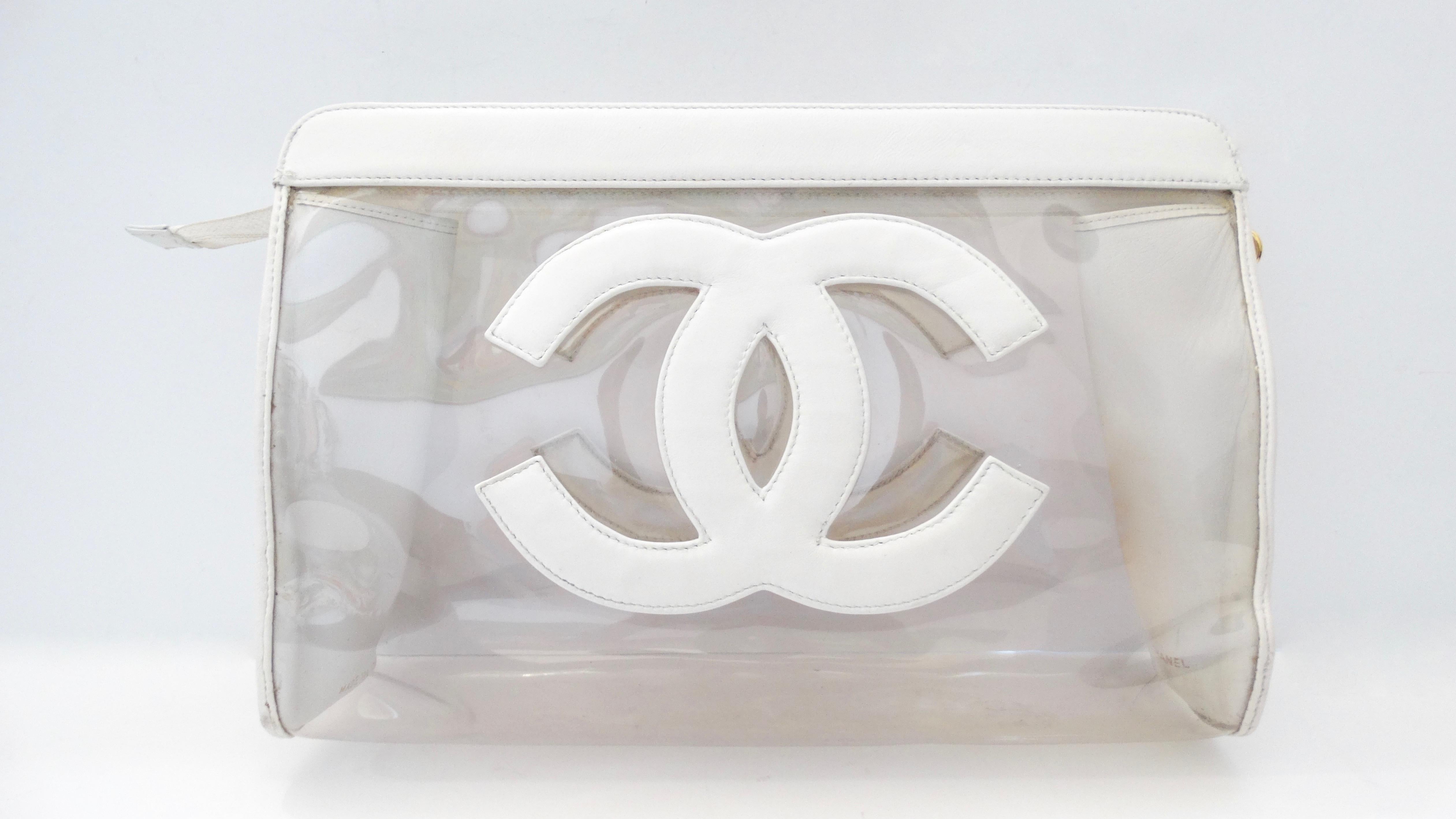 1990s Chanel 'CC' Clear PVC Clutch 3