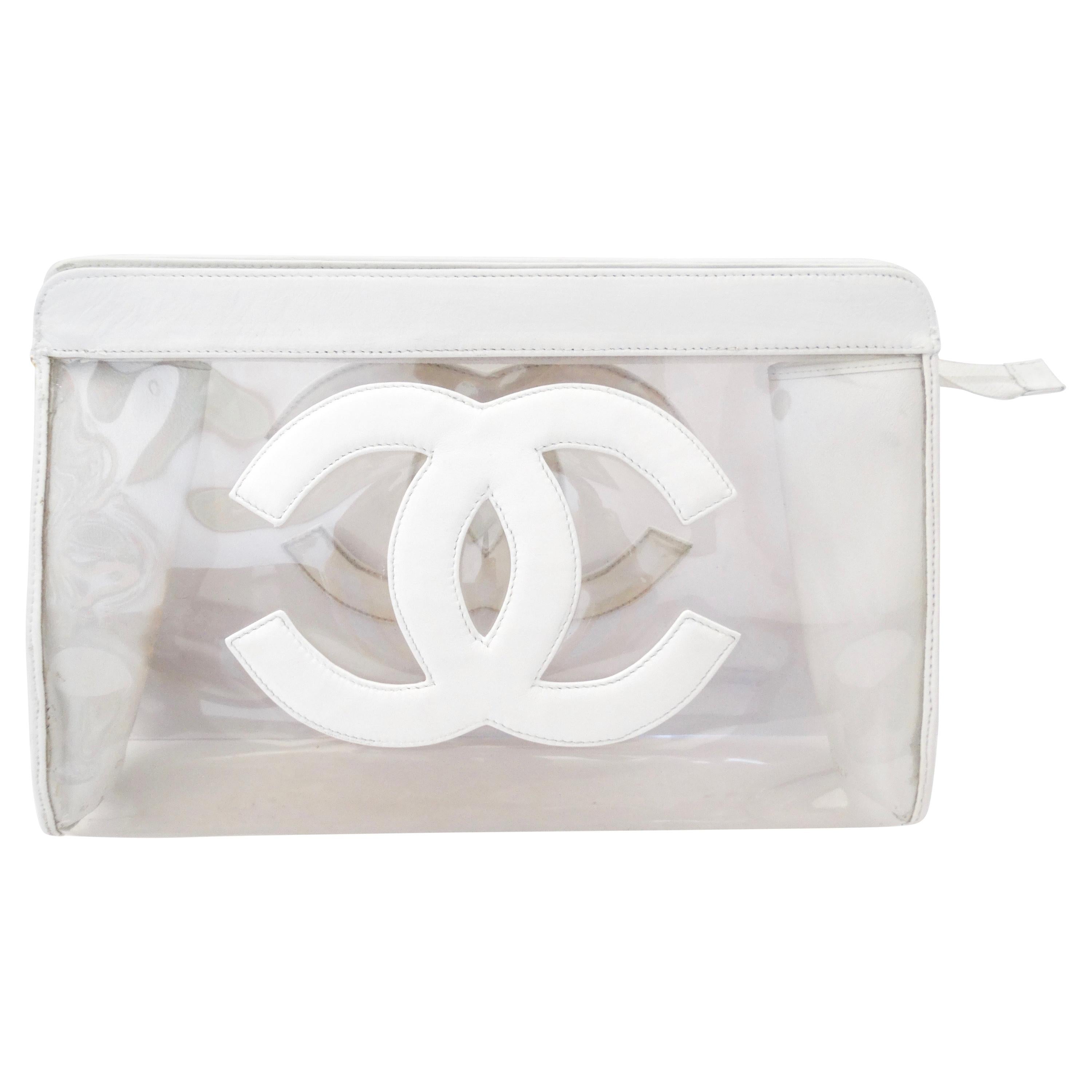 1990s Chanel 'CC' Clear PVC Clutch at 1stDibs | chanel pvc clutch
