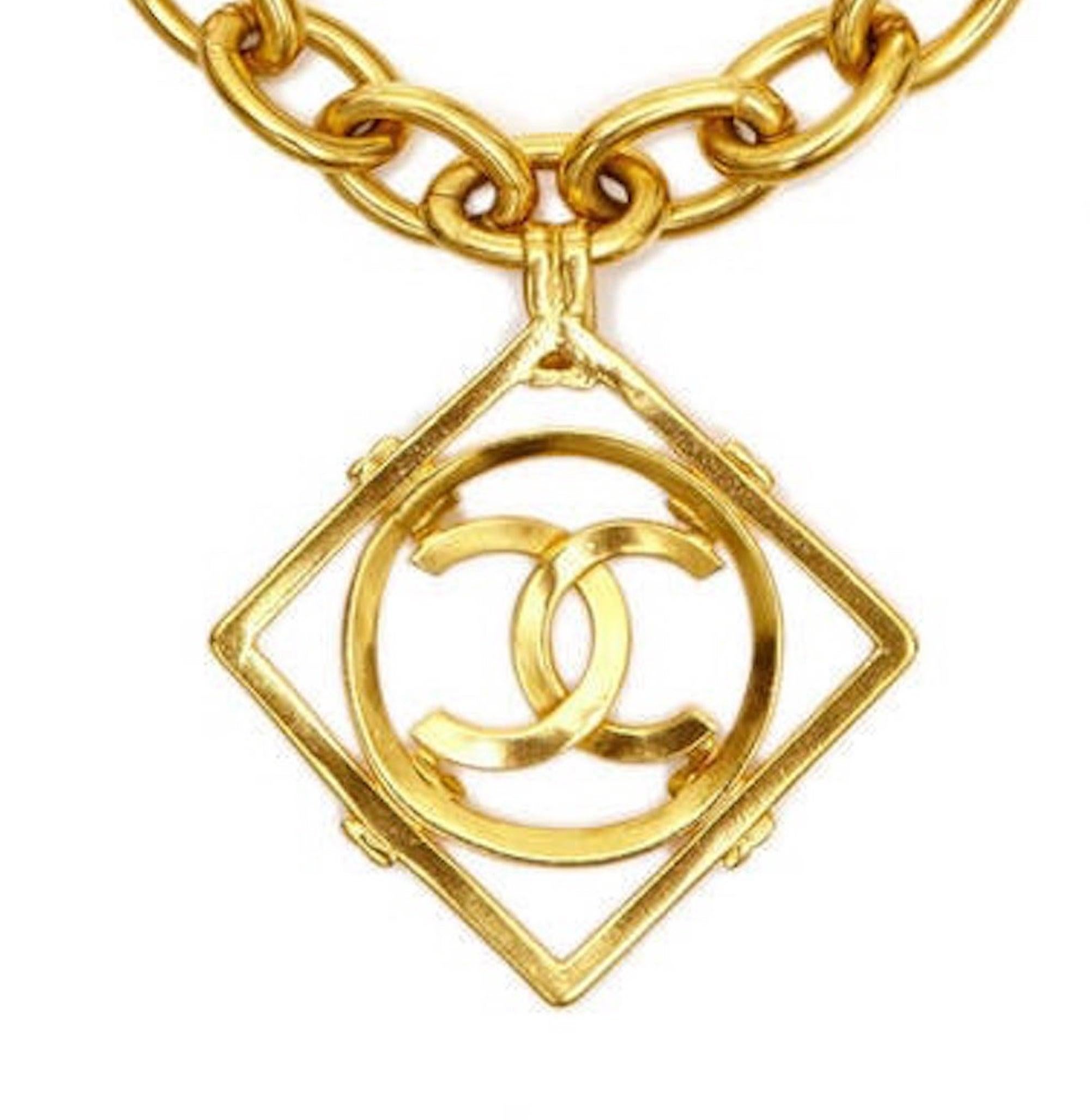 Women's 1990s Chanel Double CC Pendant Necklace By Victoire De Castellane