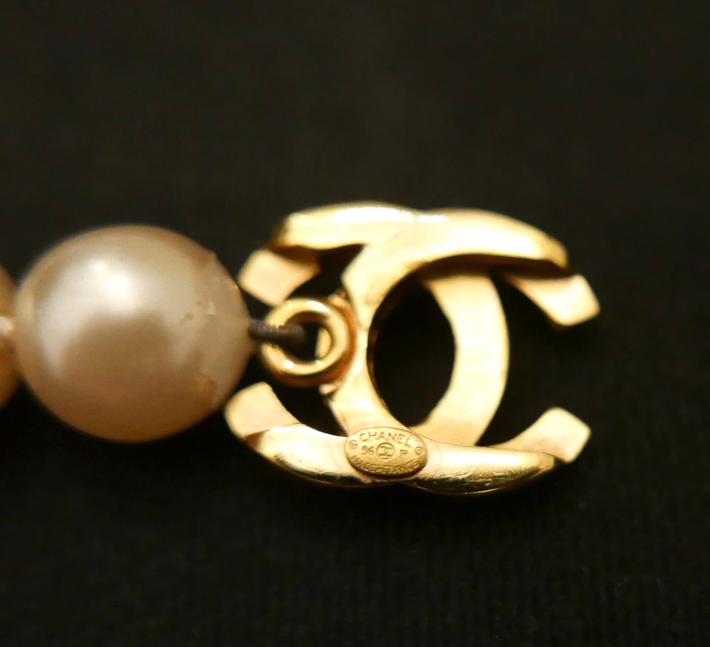 1990s Chanel Faux Pearl Turnlock Bracelet Turn Lock 3