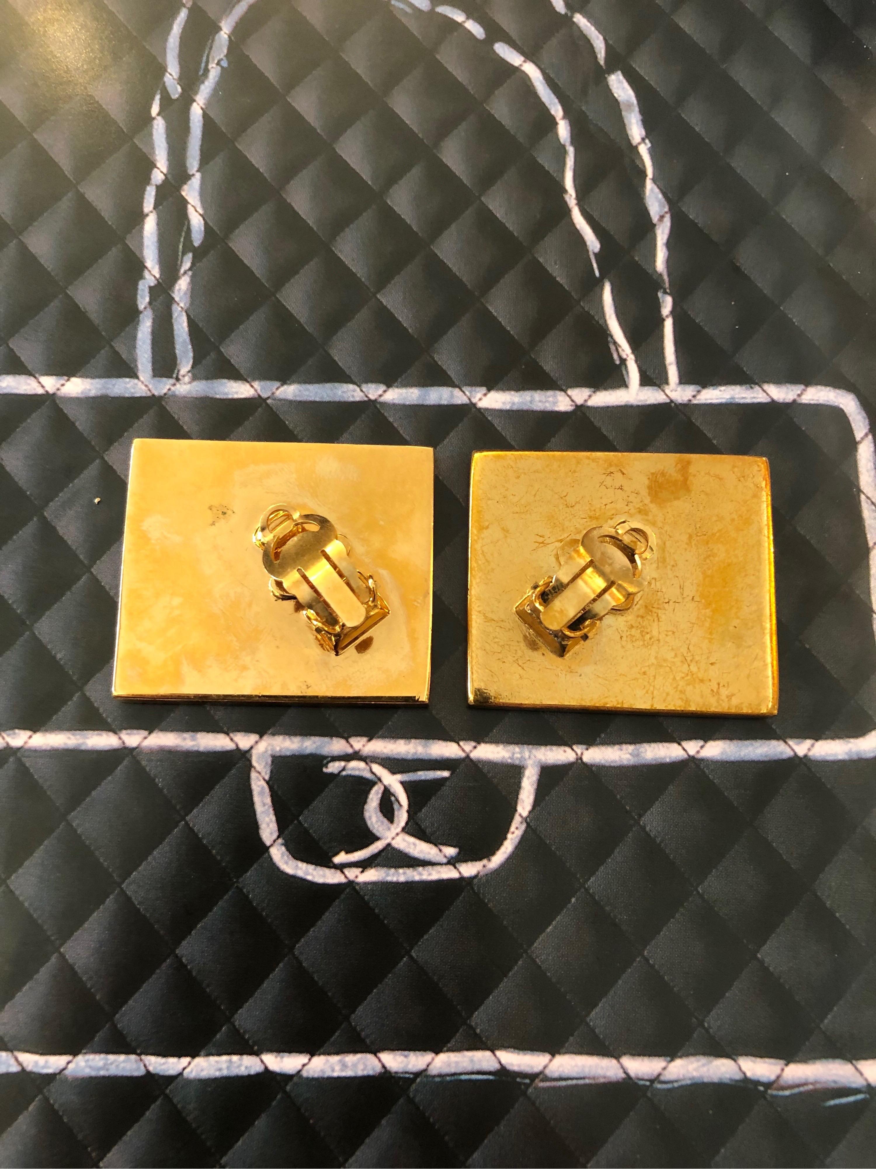 chanel earrings square