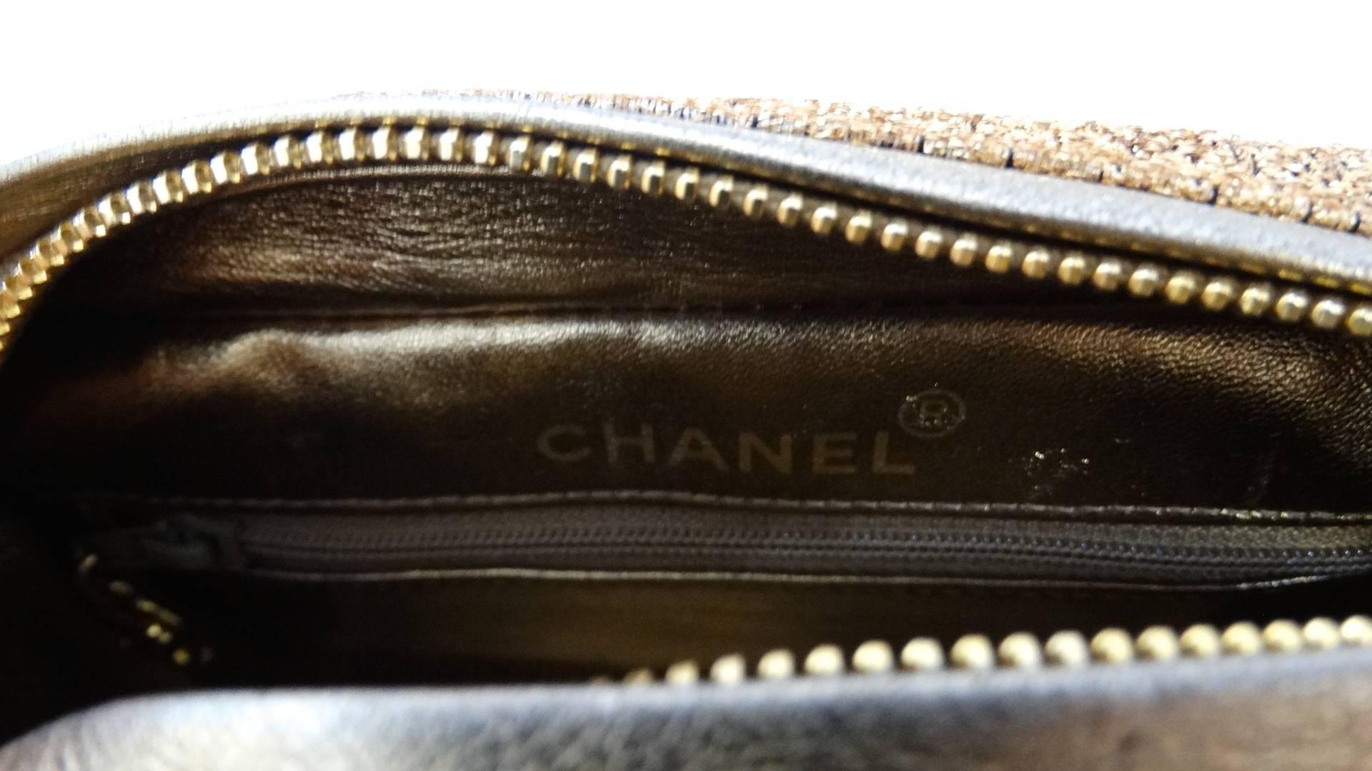 Chanel Gold Brocade Camera Bag with Tassel, 1990s  5