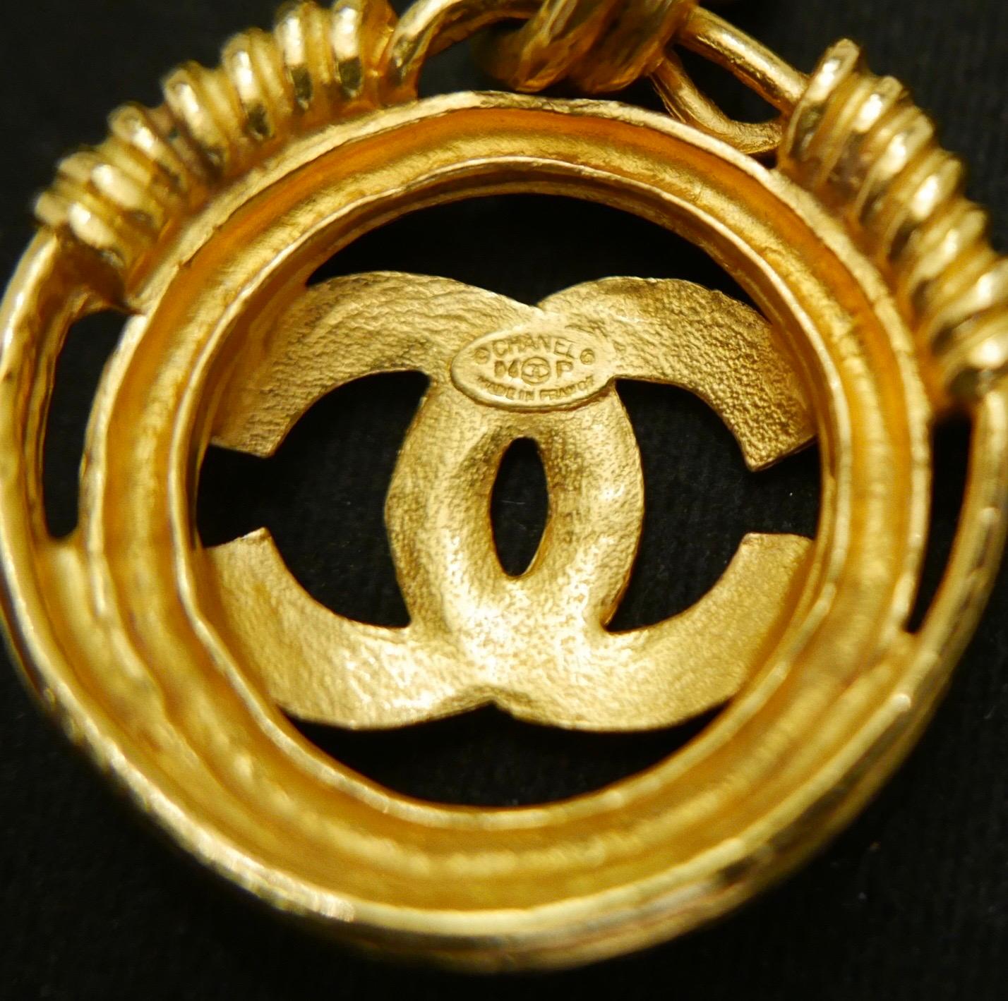 1990s Vintage Chanel Gold Toned CC Chain Necklace 74cm 2