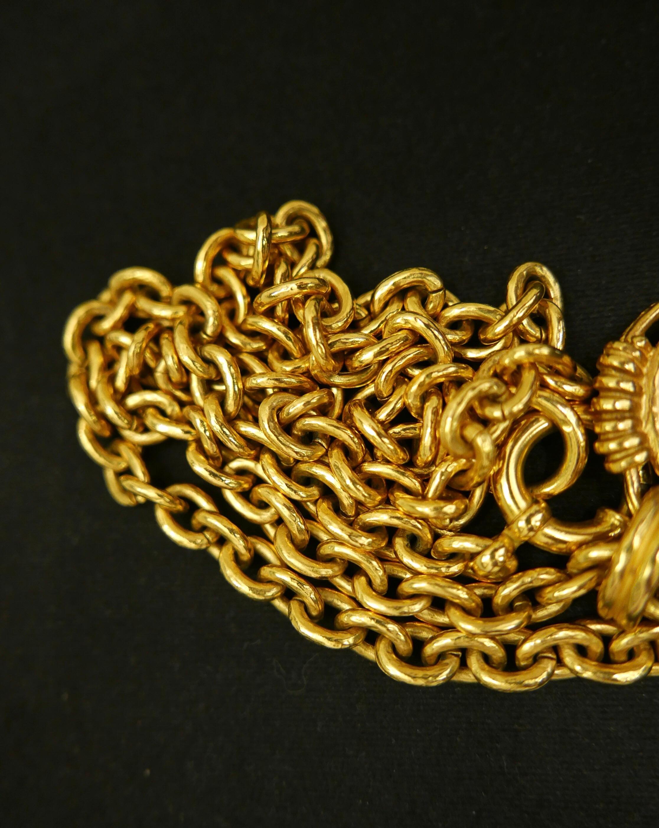 1990s Vintage Chanel Gold Toned CC Chain Necklace 74cm 3