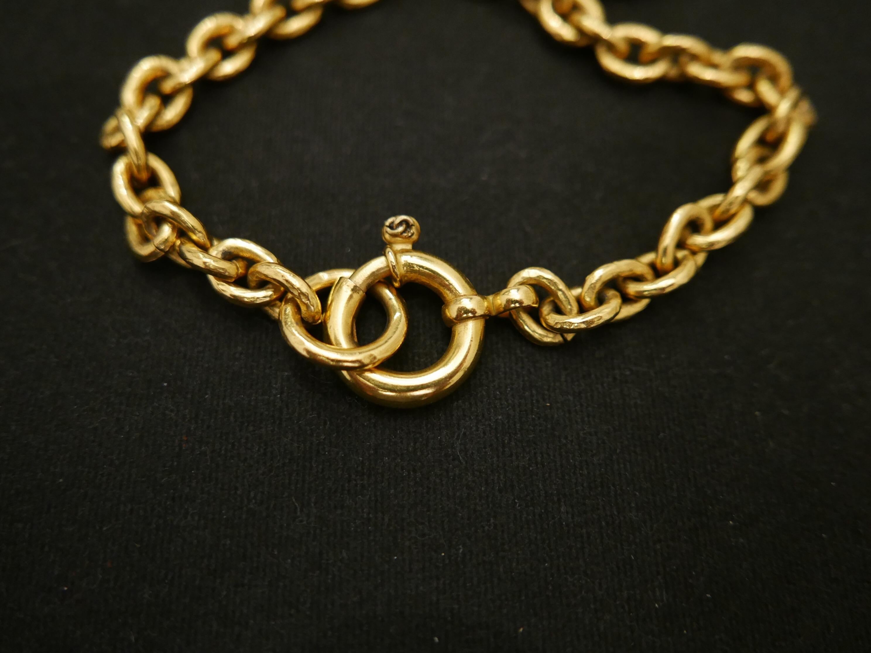 1990s Vintage Chanel Gold Toned CC Chain Necklace 74cm 4