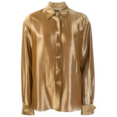 1990s Chanel Gold-Colored Lamé Thread Shirt