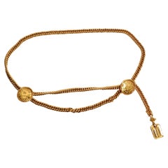1990s Chanel Gold-Tone 31 Rue Cambon Medallion Chain Belt