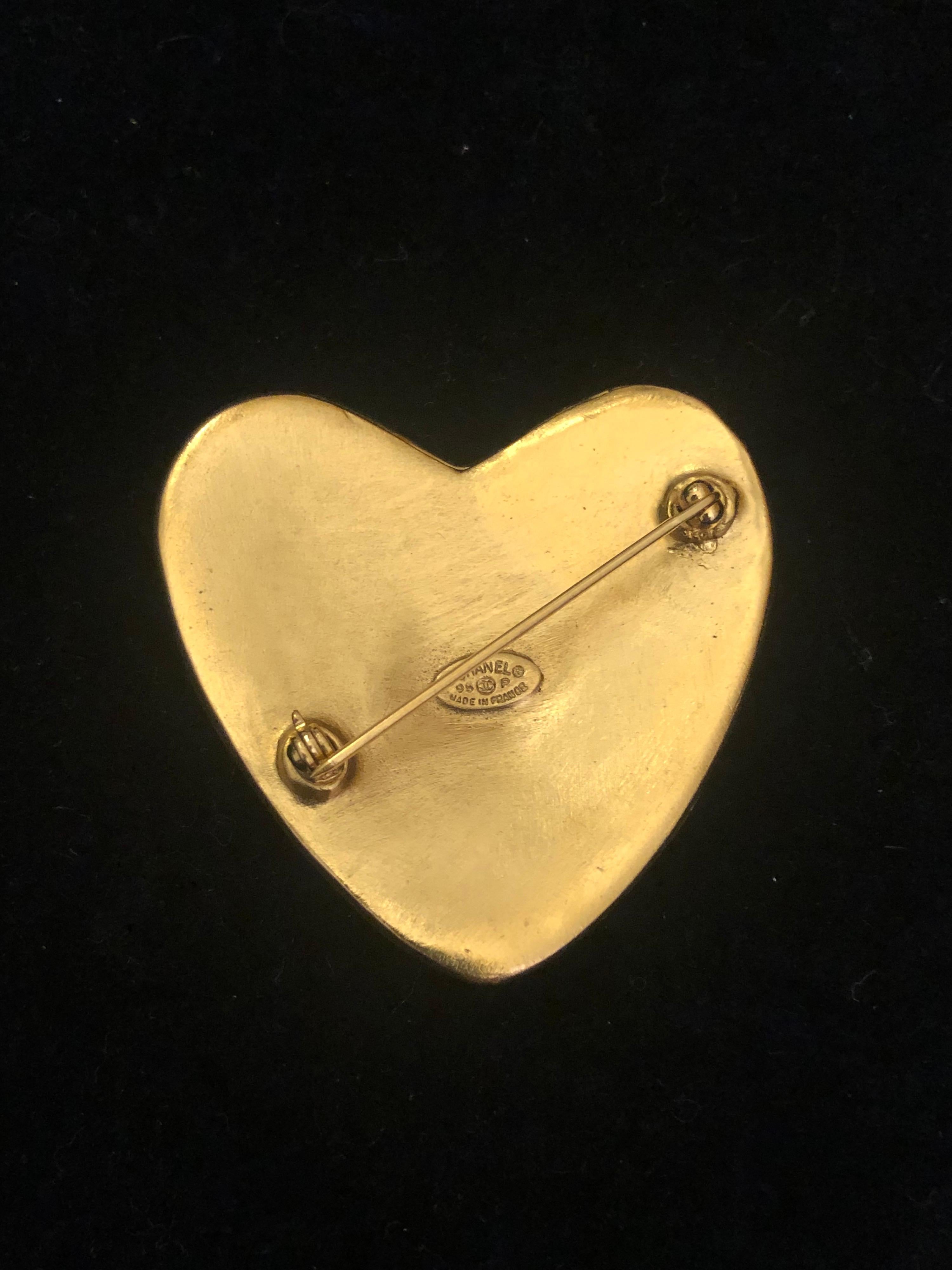 chanel heart brooch