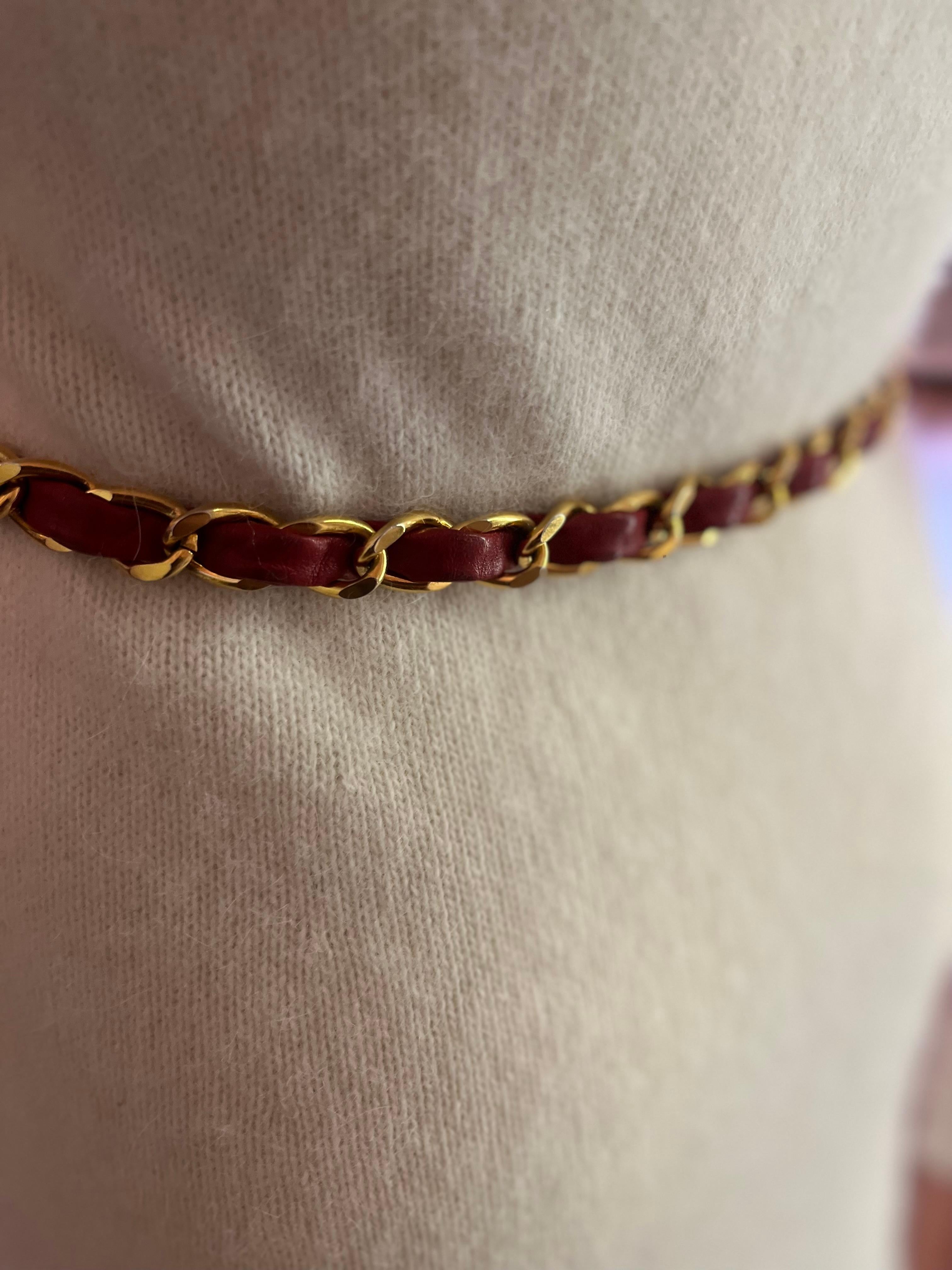 1990s Chanel Gold Toned Chain Belt to 36