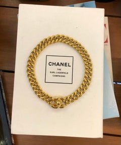 1990s Chanel Gold Toned Turnlock Chain Necklace Turn Lock