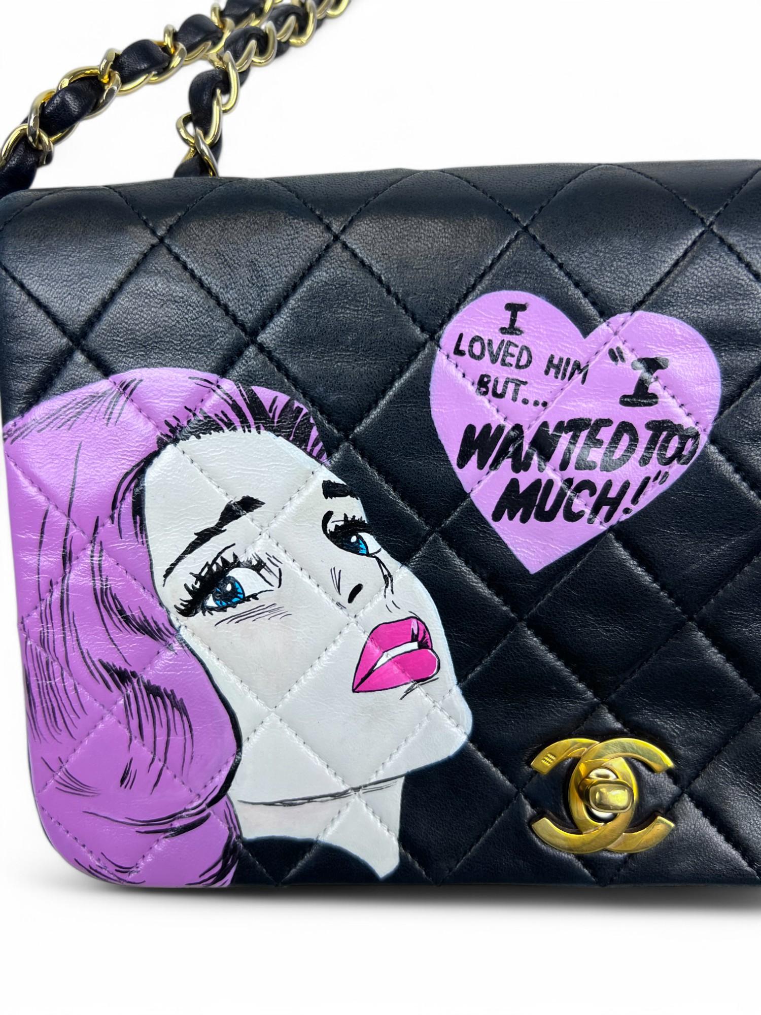 Nero Chanel anni '90 - Pop Art dipinta a mano 
