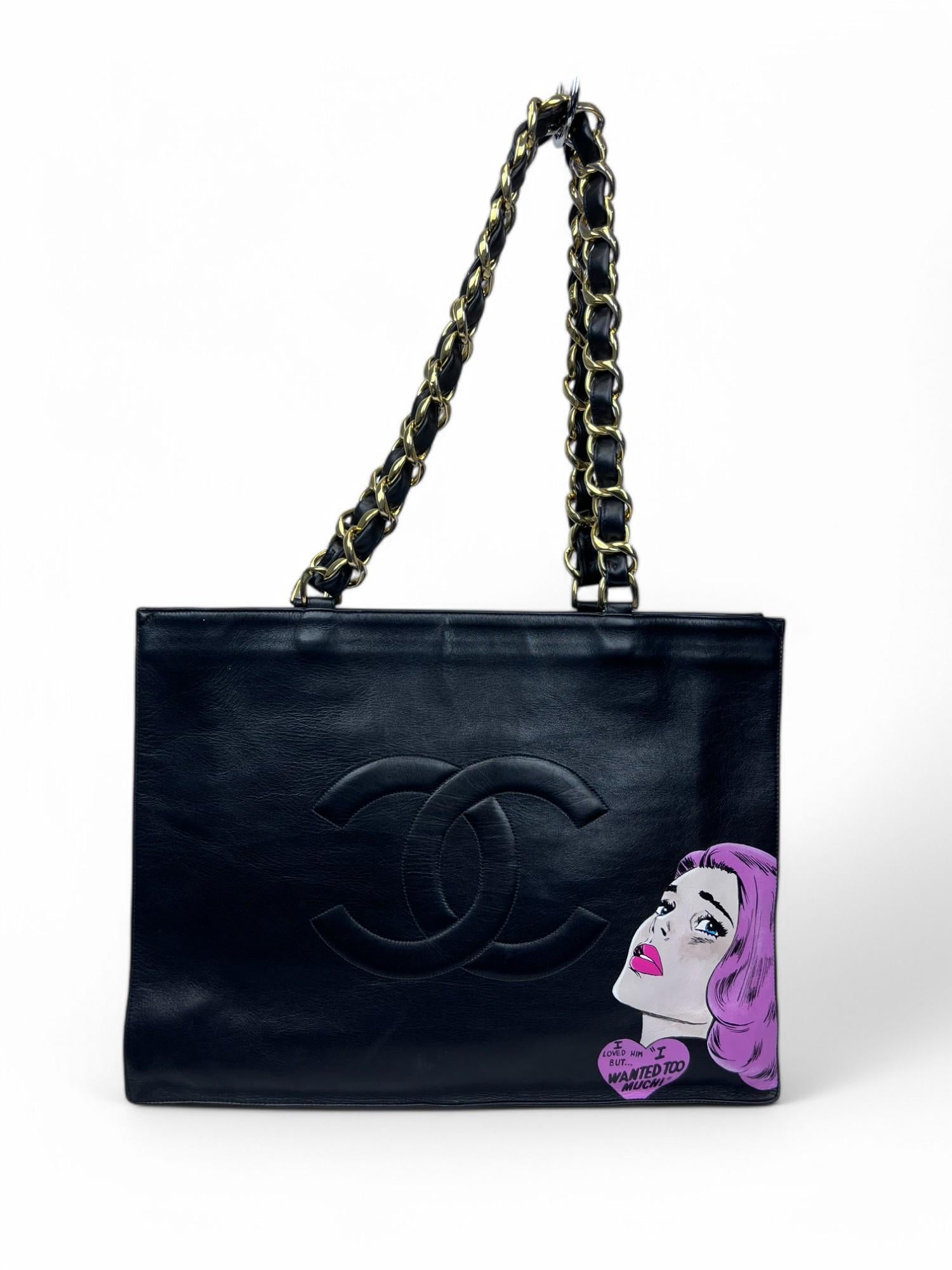 1990 Chanel - Pop Art peint à la main 