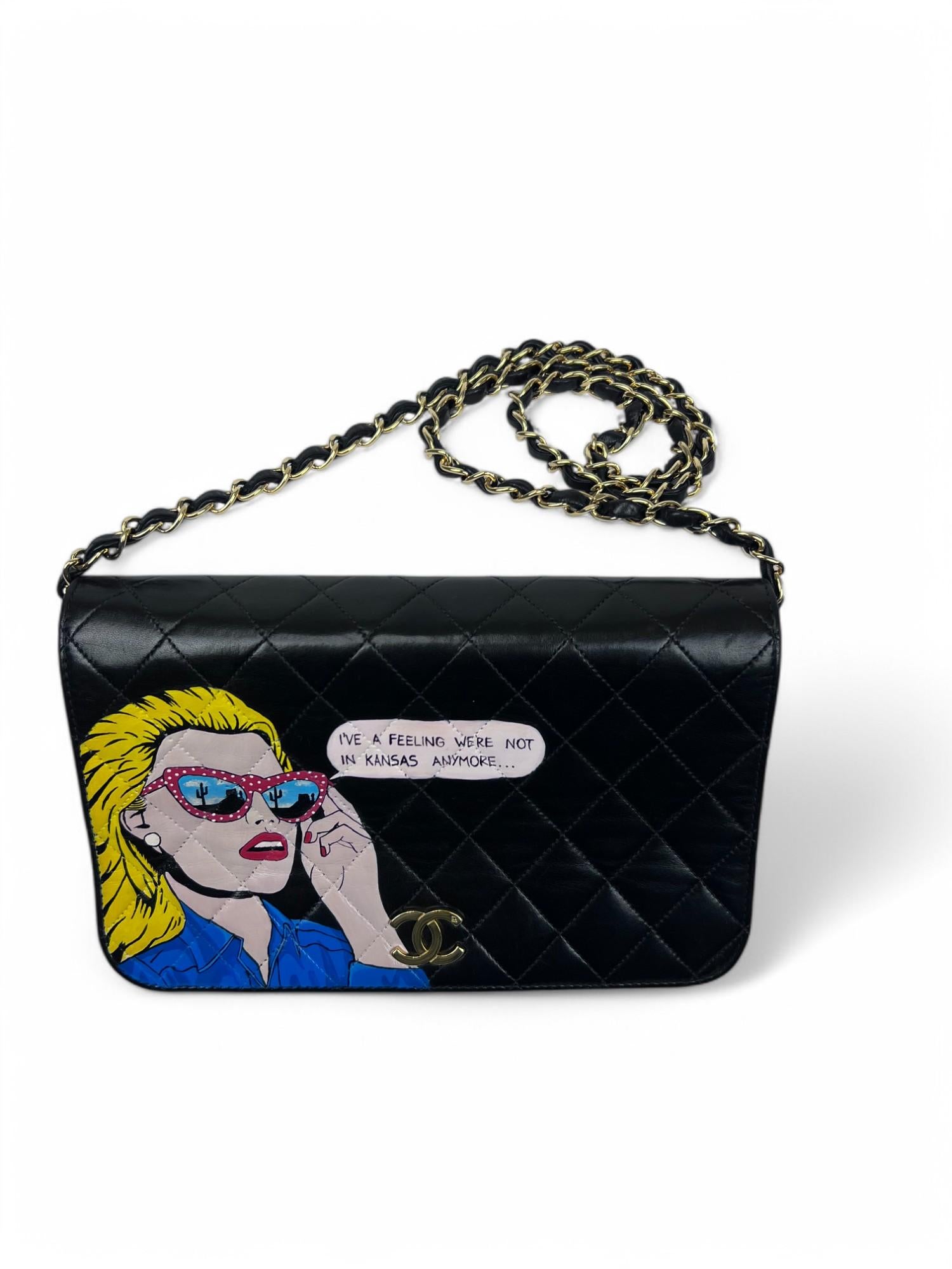 1990 Chanel - Pop Art peint à la main 