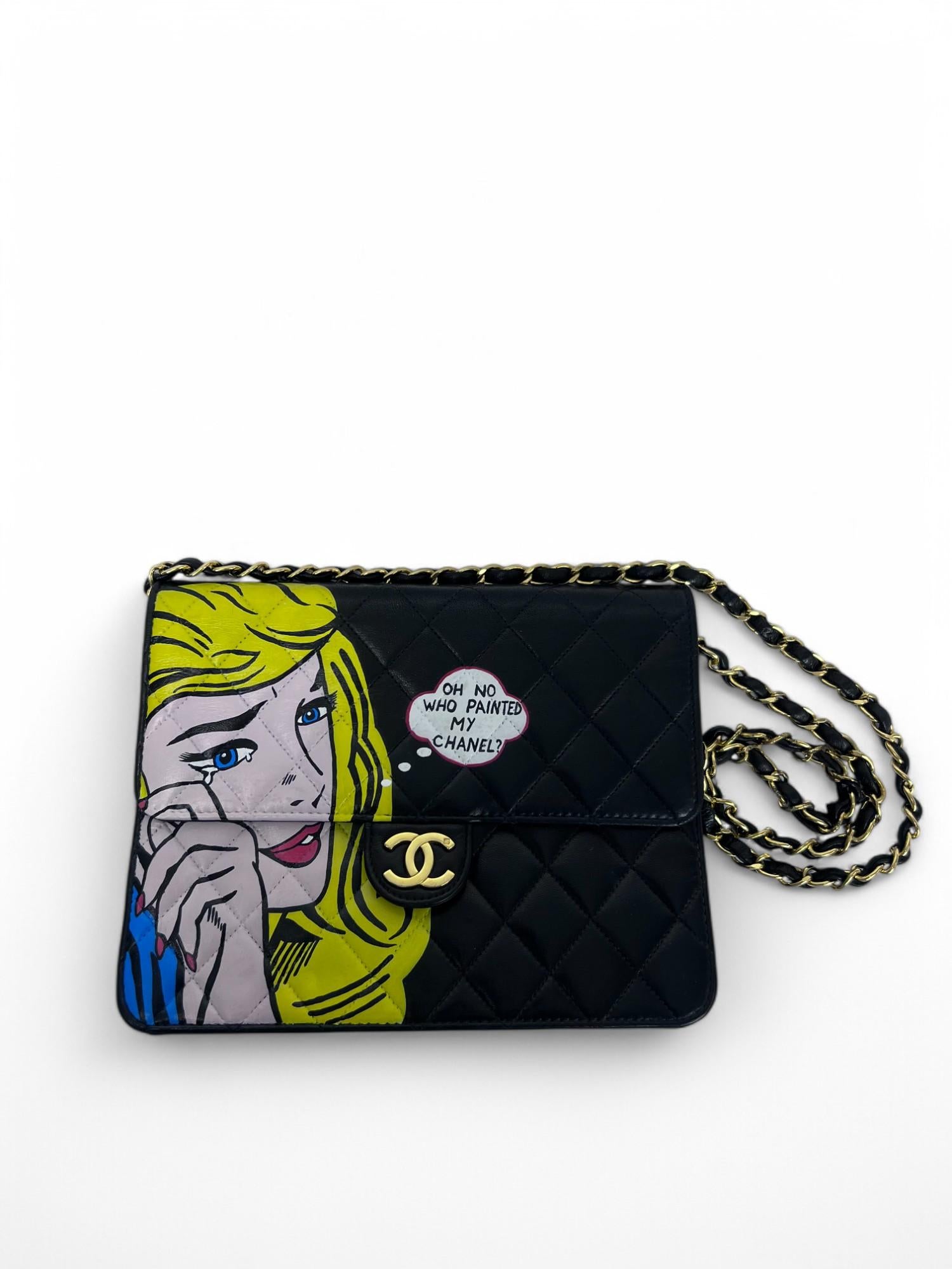 1990 Chanel - Pop Art peint à la main 