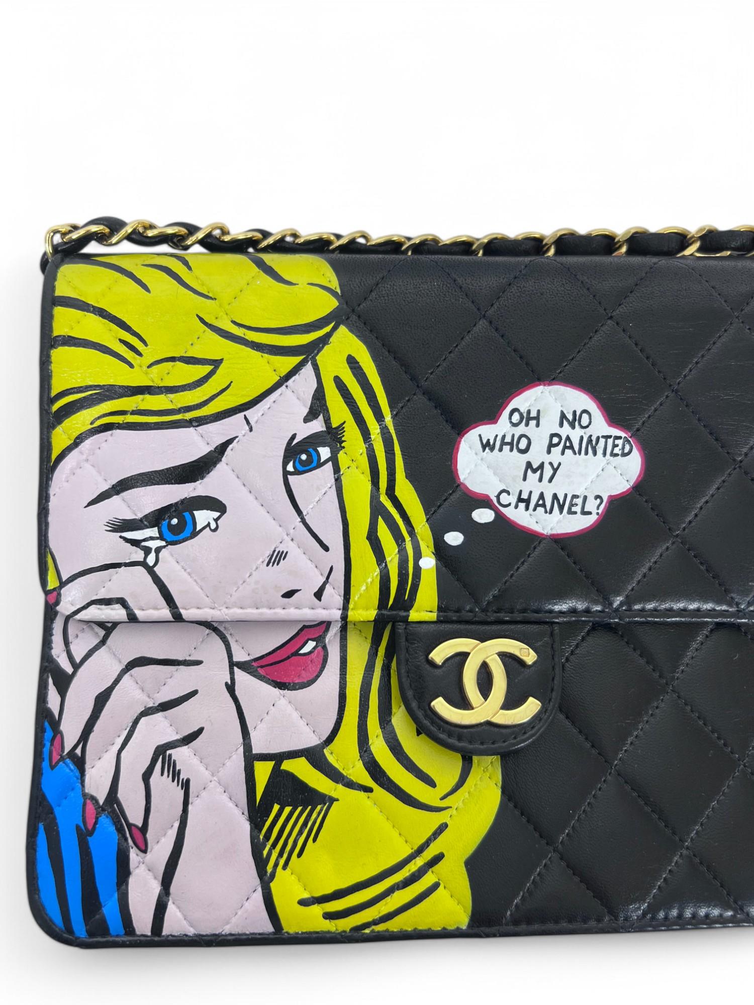 1990 Chanel - Pop Art peint à la main 