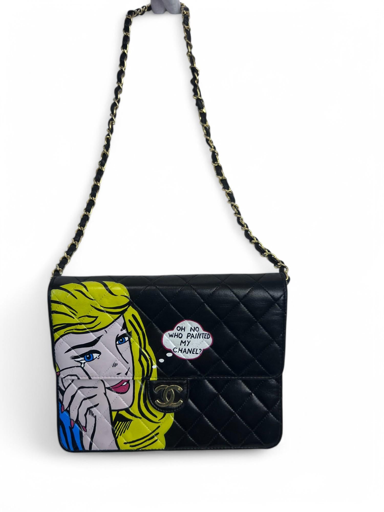 1990 Chanel - Pop Art peint à la main 