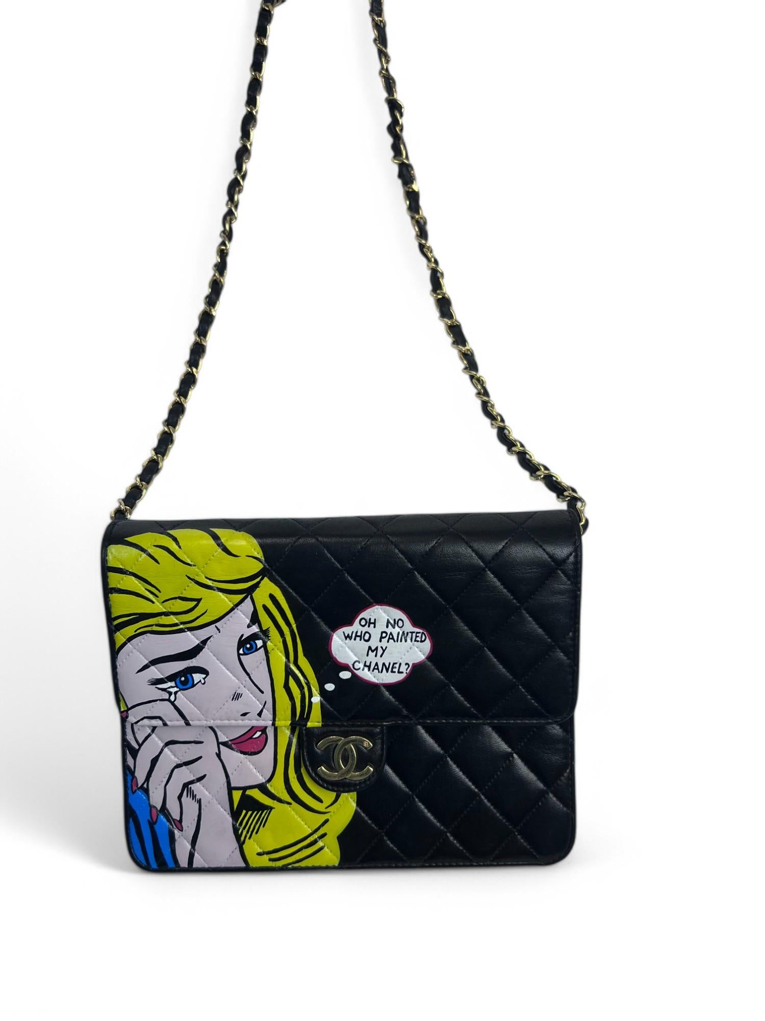 1990 Chanel - Pop Art peint à la main 