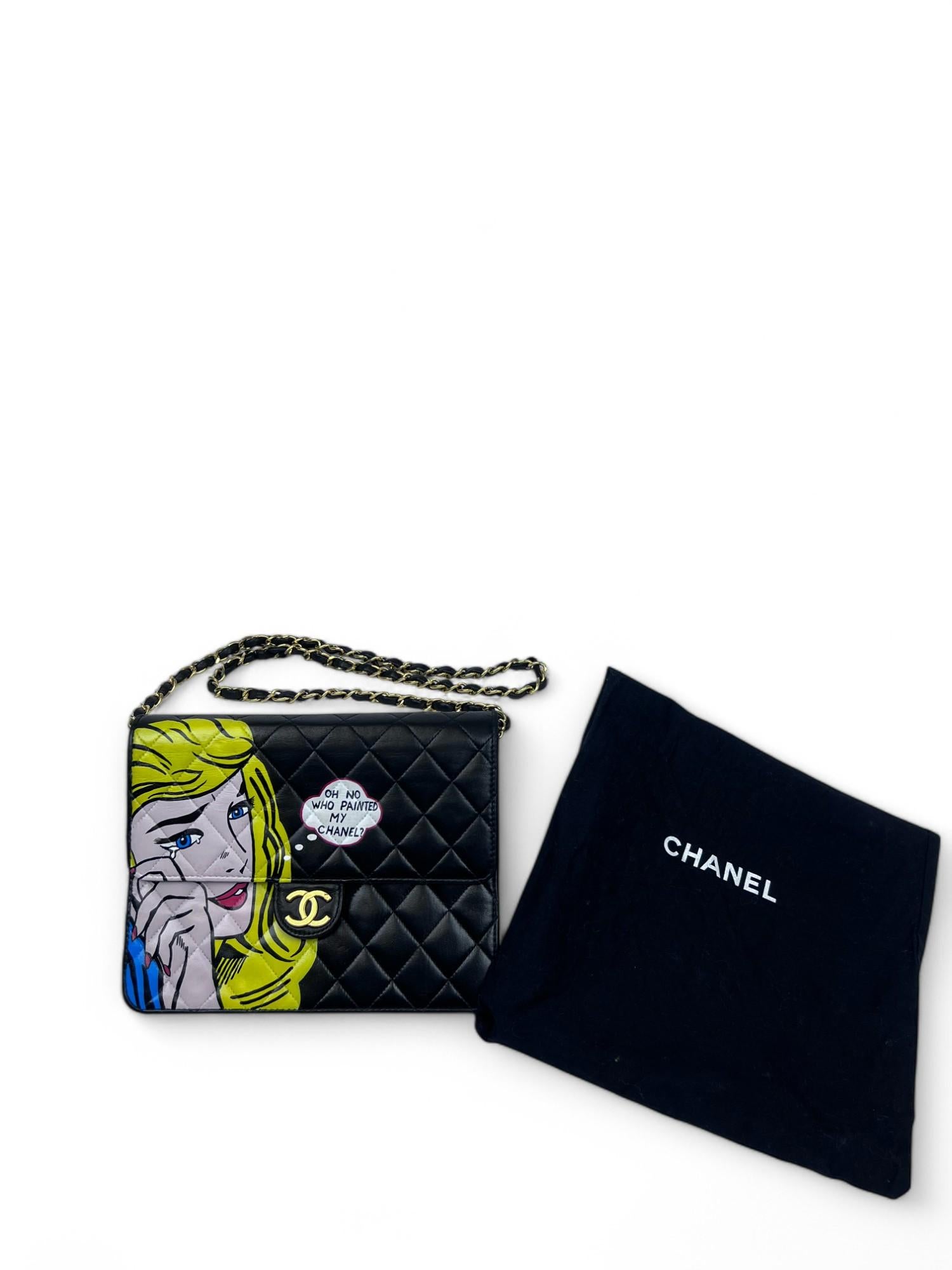 1990 Chanel - Pop Art peint à la main 