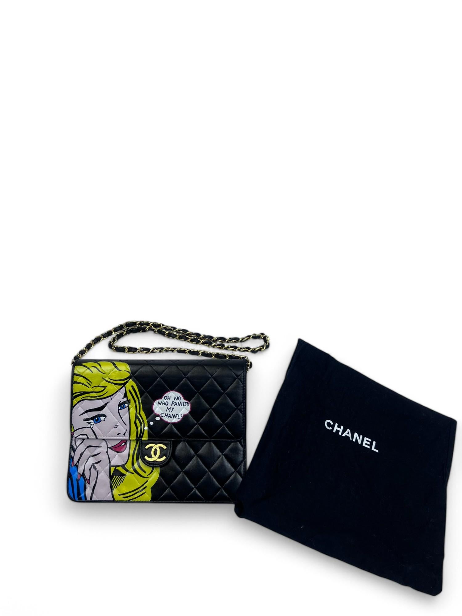 1990 Chanel - Pop Art peint à la main 
