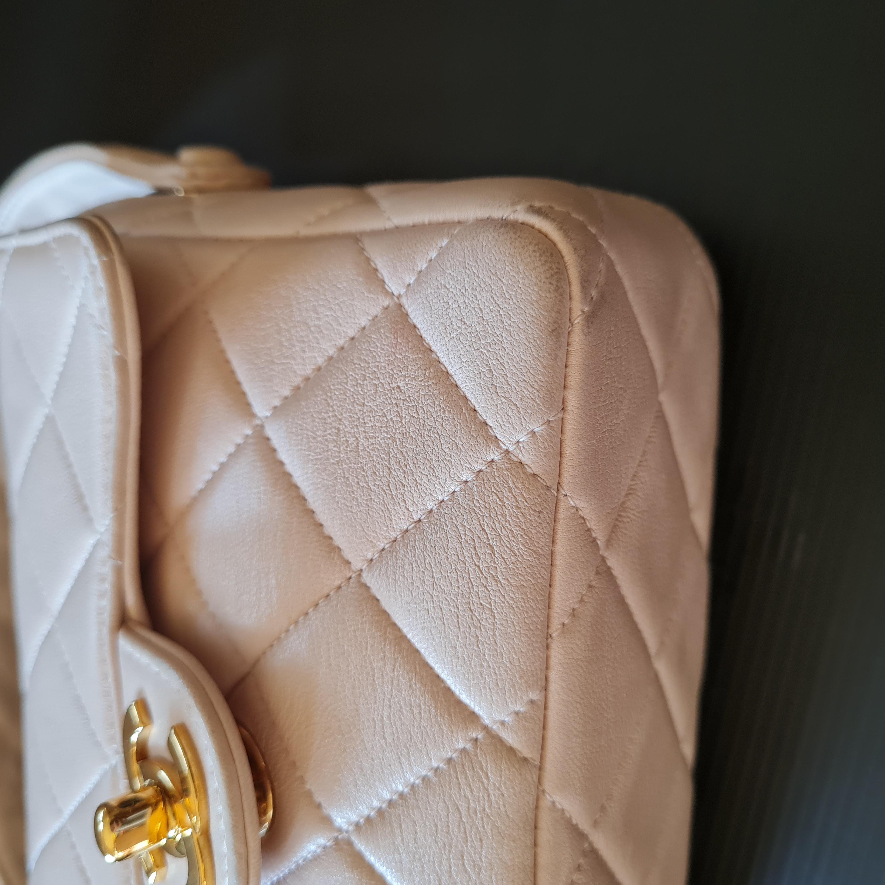 1990s Chanel Lambskin Quilted Mini Top Handle Bag For Sale 2
