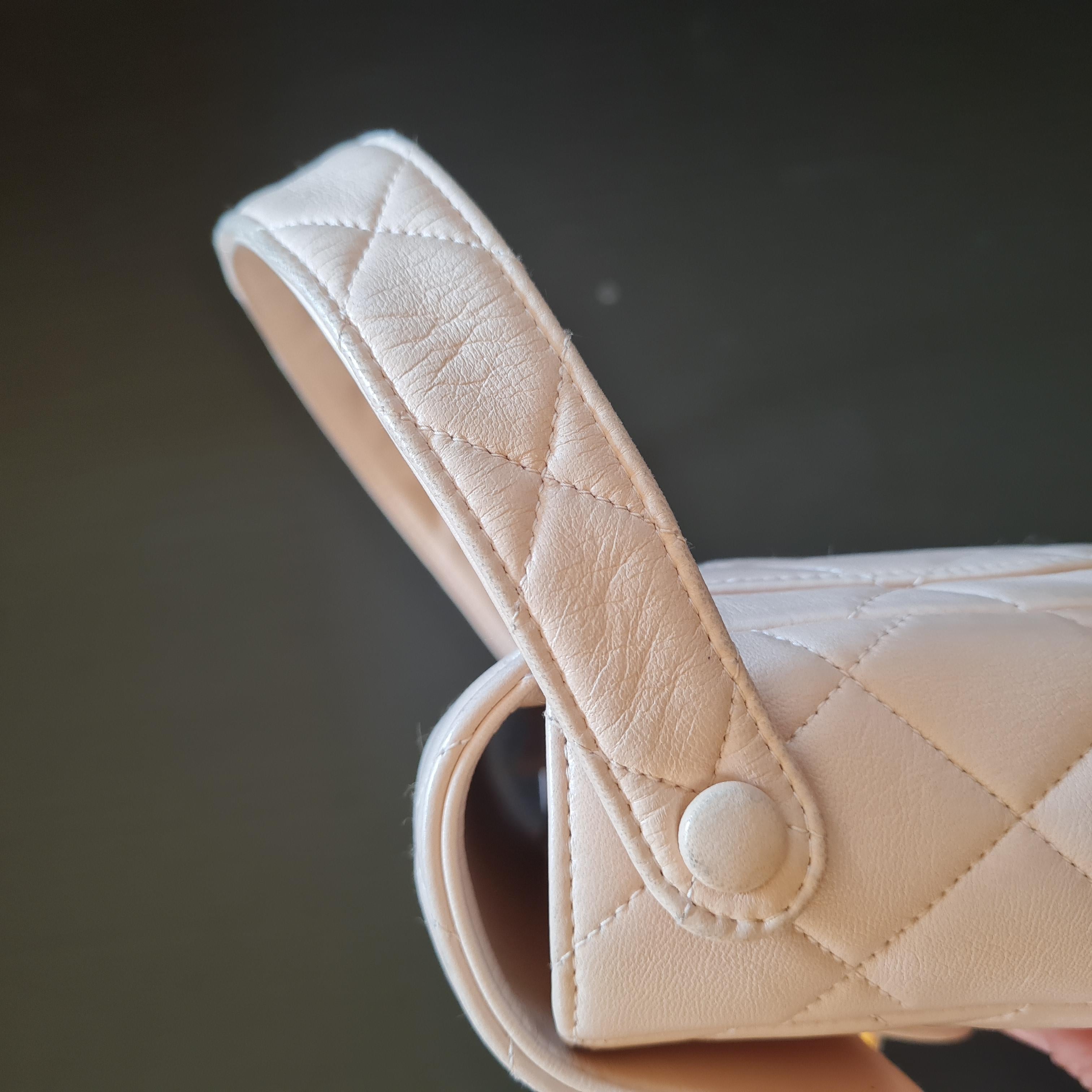 1990s Chanel Lambskin Quilted Mini Top Handle Bag 12