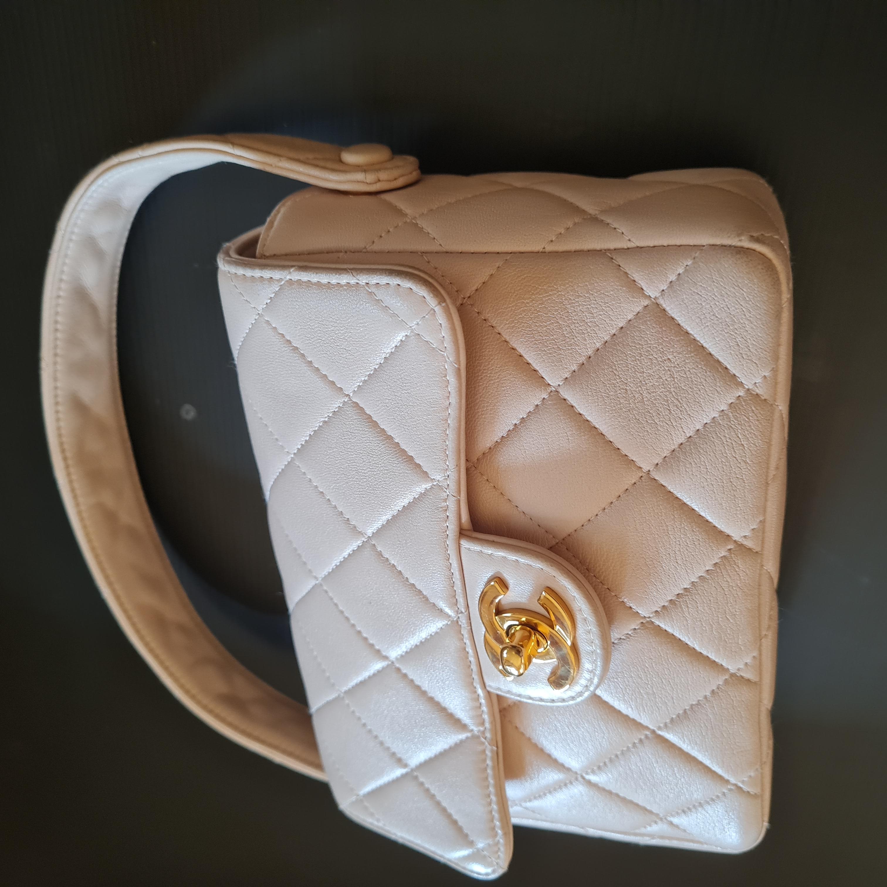 Women's 1990s Chanel Lambskin Quilted Mini Top Handle Bag For Sale