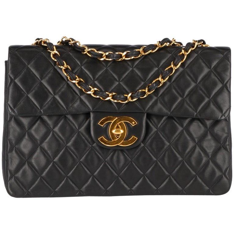 Chanel Classic Flap Clutch Vintage 80's Gold Cc Closure Black Crocodile  Skin Bag For Sale at 1stDibs