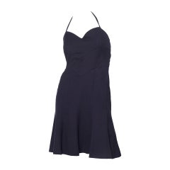 1990s Chanel Navy Cotton Dress