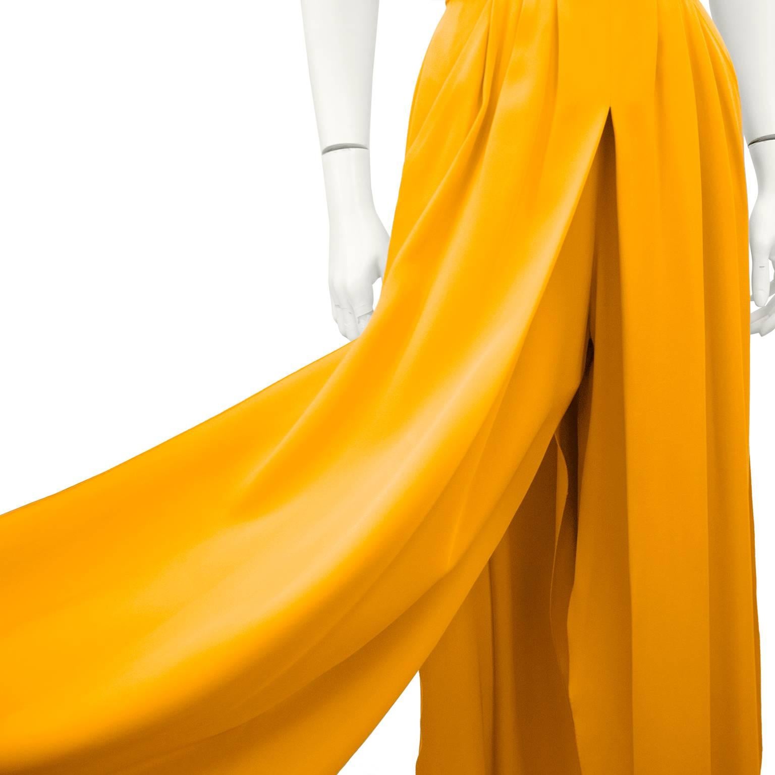 Women's 1990s Chanel Orange Silk Belted Jumpsuit