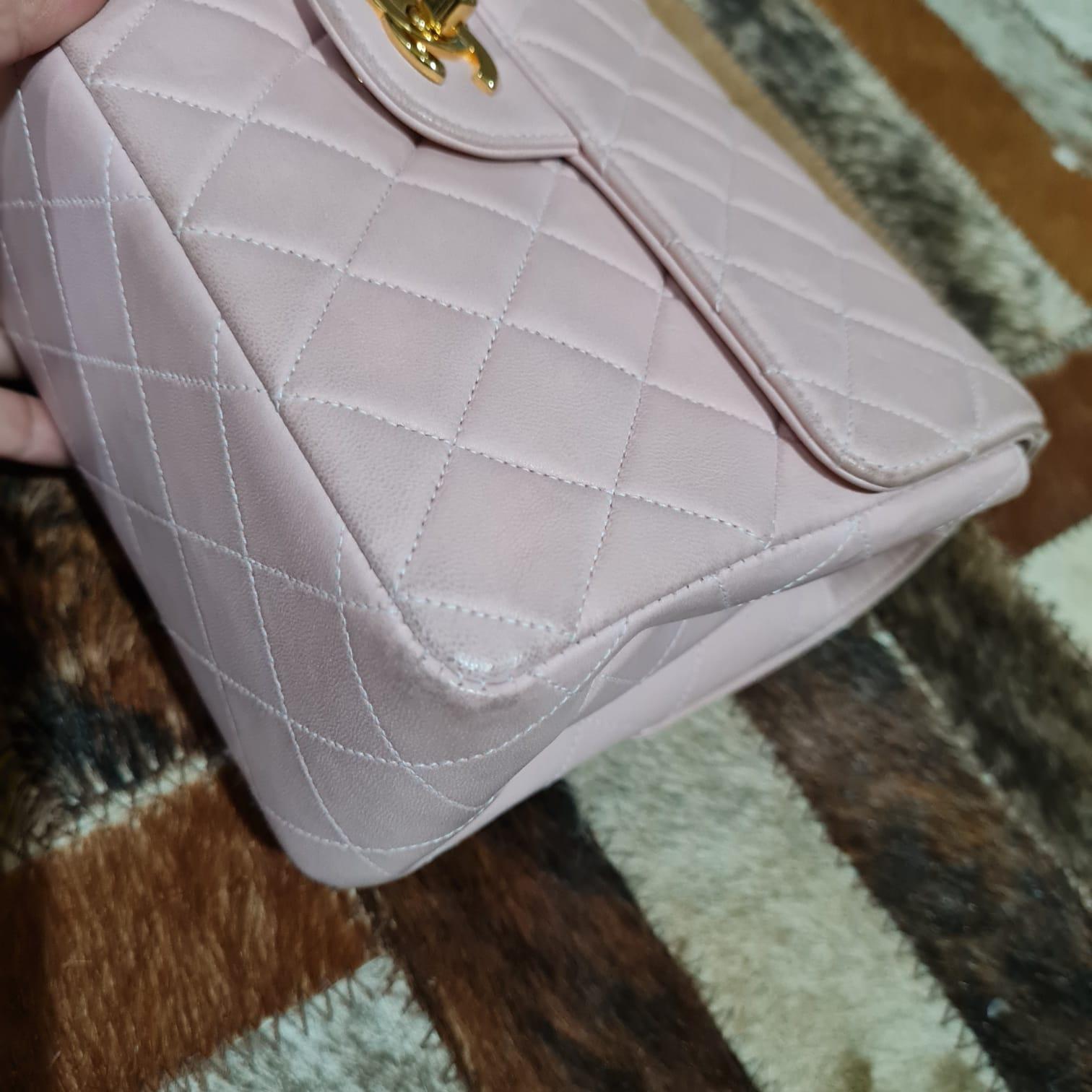 Women's 1990s Chanel Pink Leather Double Face Flap Bag