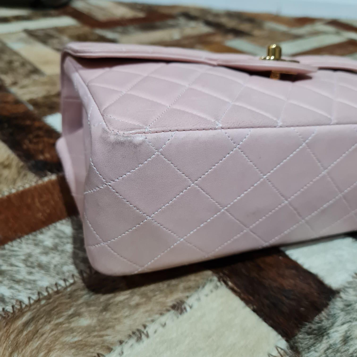 1990s Chanel Pink Leather Double Face Flap Bag 1