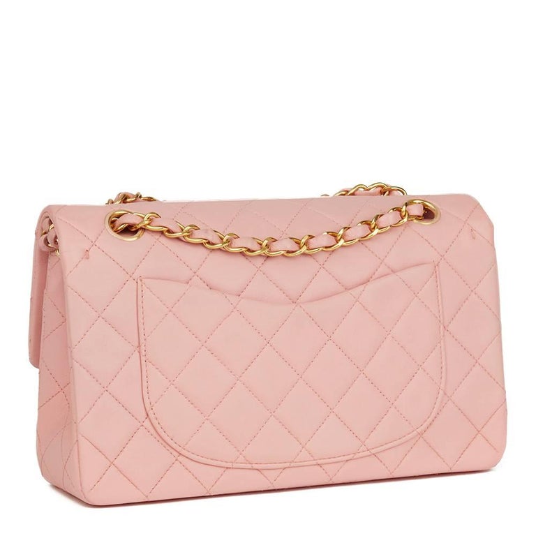 Chanel Pink Quilted Lambskin Vintage Small Classic Double Flap Bag ...