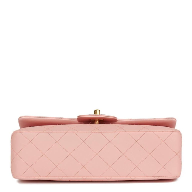 Chanel Pink Quilted Lambskin Vintage Small Classic Double Flap Bag ...