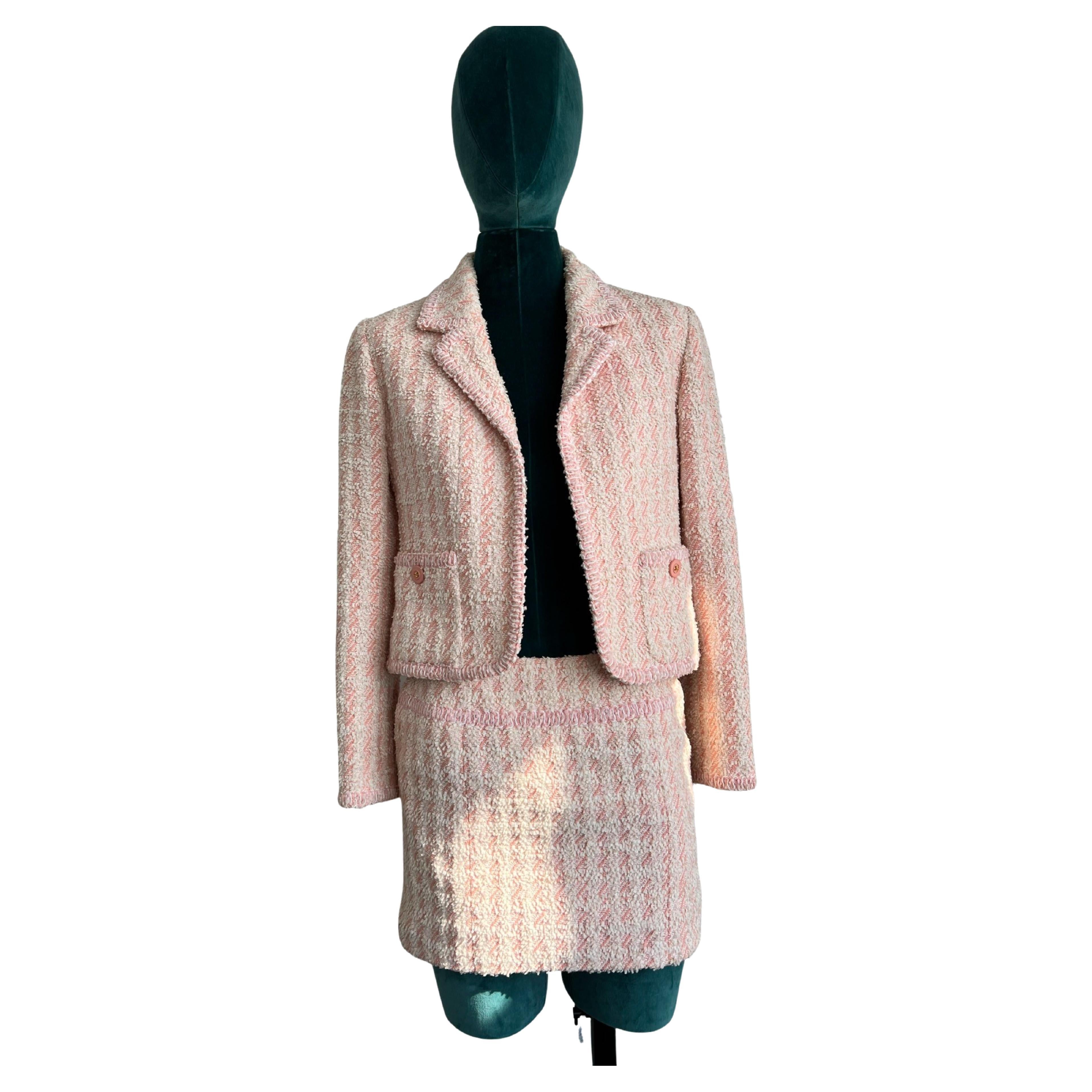 Chanel Tweed Skirt Set - 27 For Sale on 1stDibs  tweed jacket and skirt set,  tweed skirt and blazer set, tweed blazer and skirt set