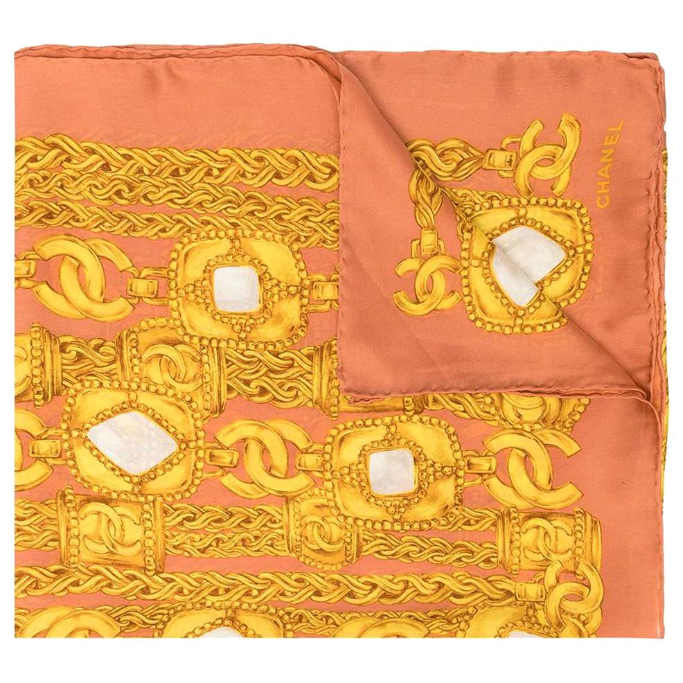 1990s Chanel Printed Scarf