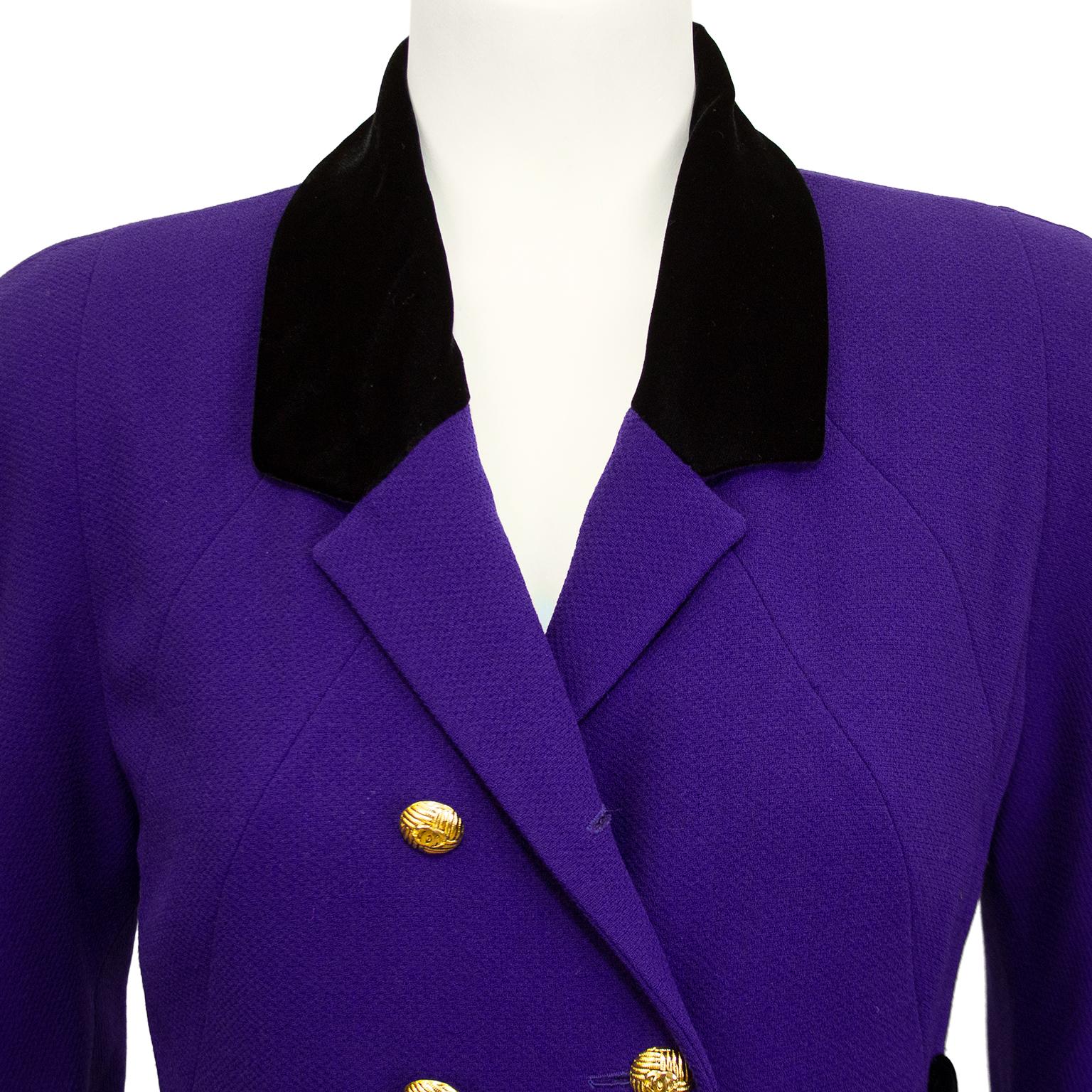 purple crushed velvet suit