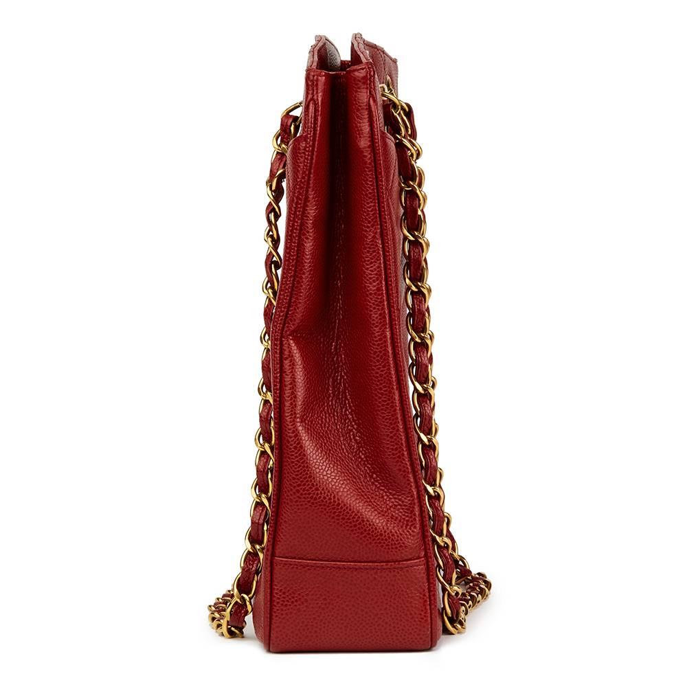 CHANEL
Red Quilted Caviar Leather Vintage XL Timeless Shoulder Bag

Reference: HB1808
Serial Number: Serial Sticker no longer present
Age (Circa): 1990
Authenticity Details: (Made in France)
Gender: Ladies
Type: Shoulder

Colour: Red
Hardware: Gold