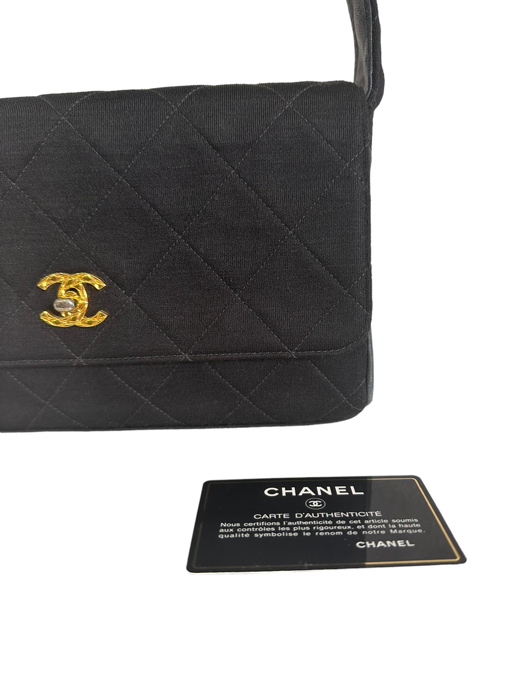 1990s Chanel Shoulder Bag Vintage Canvas For Sale 9