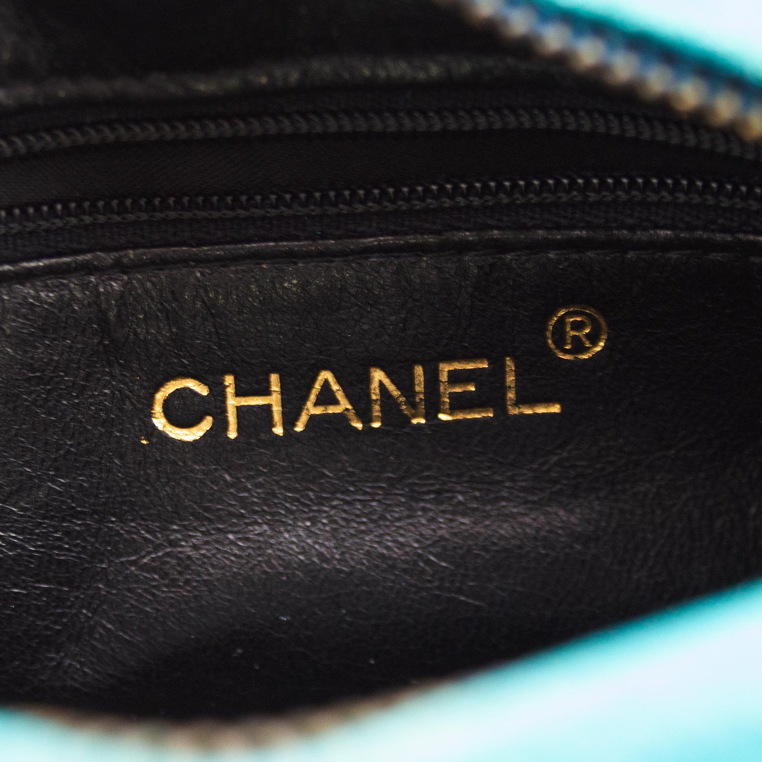 1990s Chanel Teal Suede Mini Bag with Tassel  2