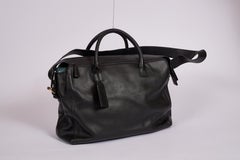 1990's Chanel Vintage Black Leather Unisex Bag