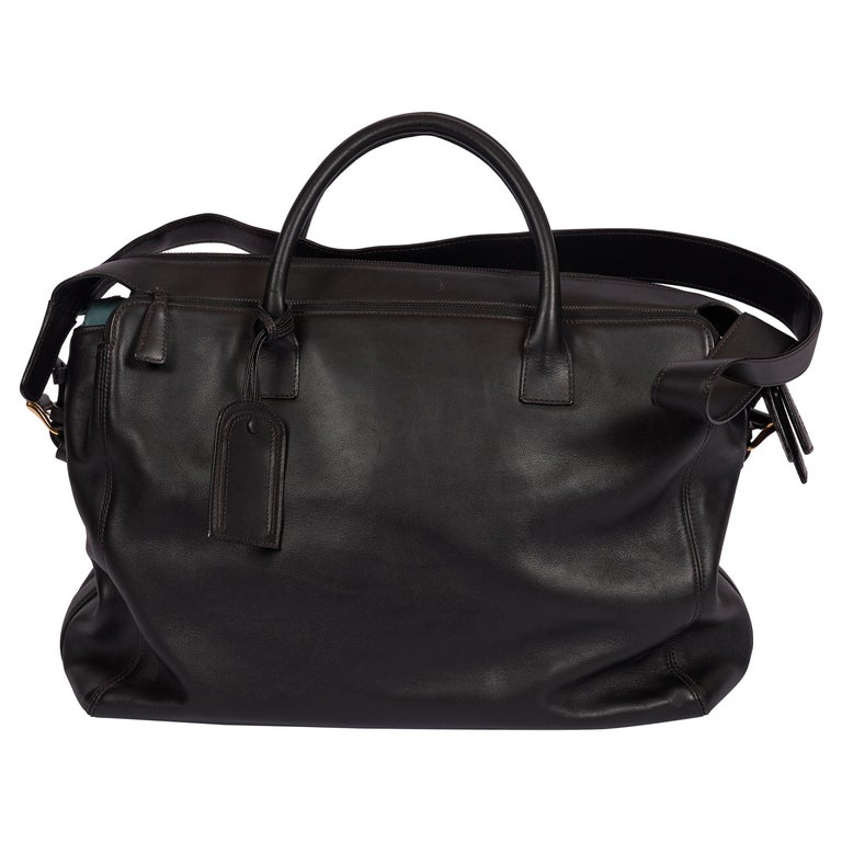1990's Chanel Vintage Black Leather Unisex Bag For Sale at 1stDibs